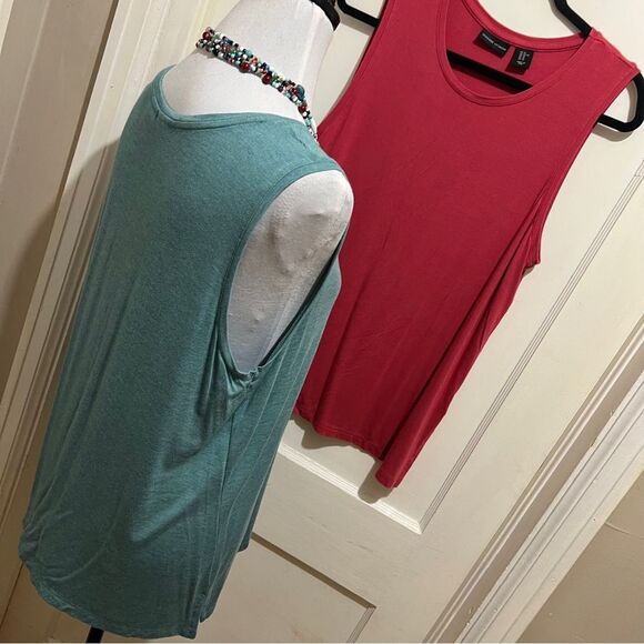 Adrienne Vittadini Bundle of 2 Red and Blue Tank Tops Women's XL - Picture 5 of 12